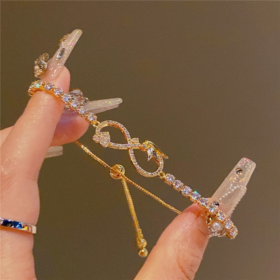 Golden Dove Infinity Love Bracelet