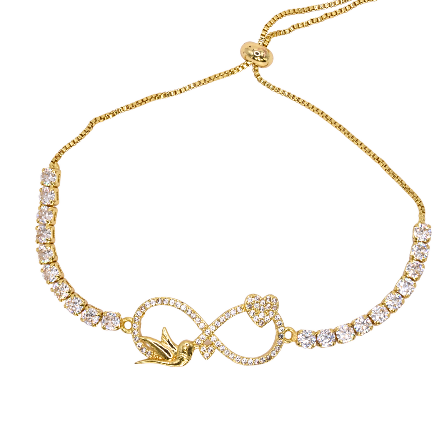 Golden Dove Infinity Love Bracelet