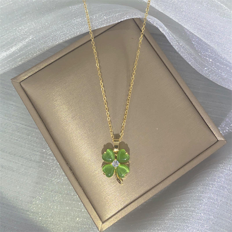Jade Four-Leaf Clover Necklace