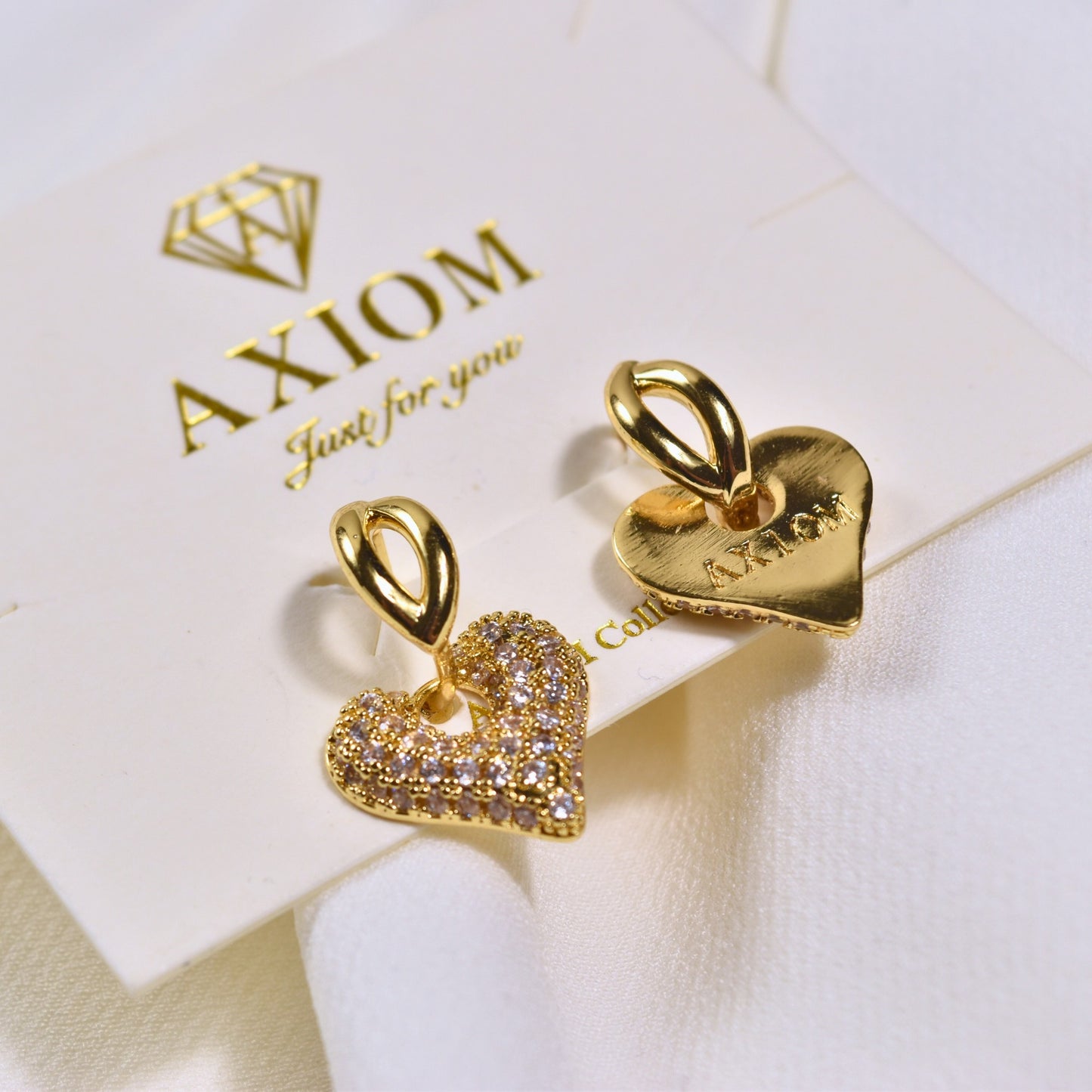 Sparkling Pave Heart Earrings