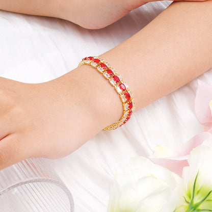 Red Crystal Gem Bracelet