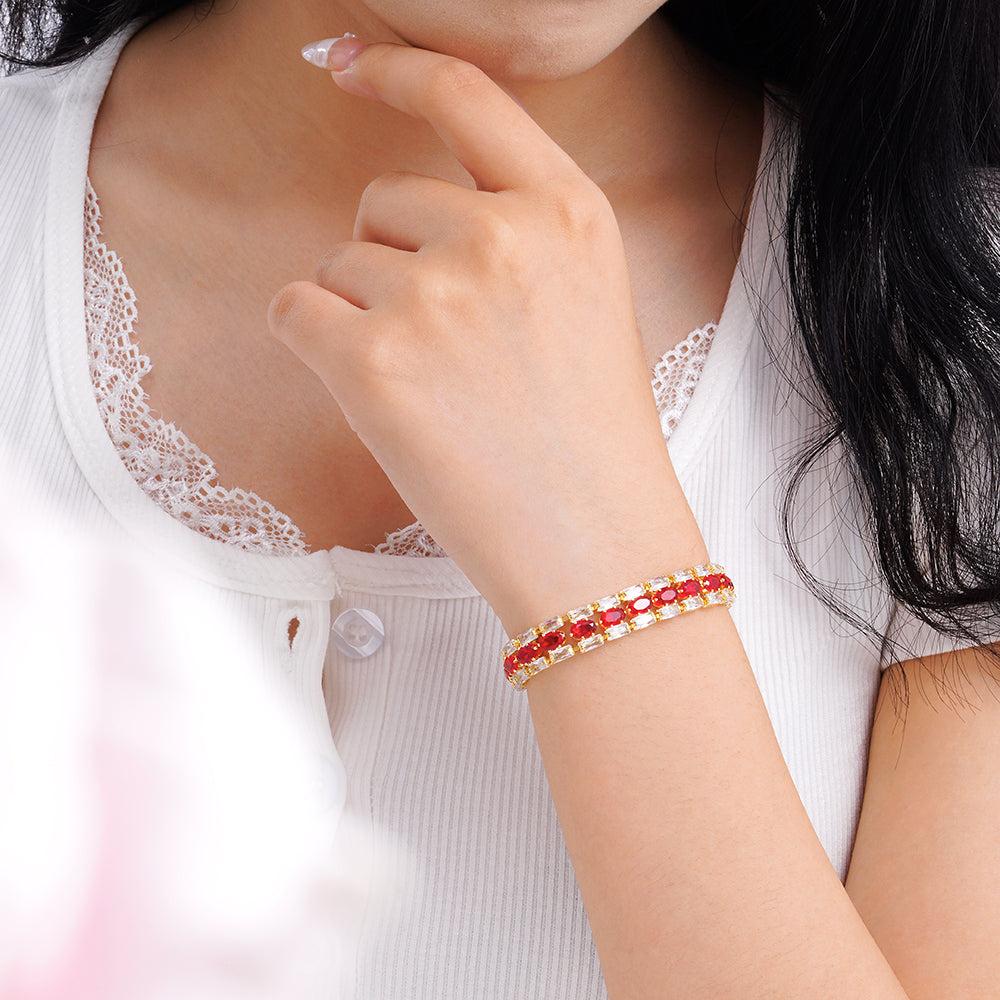 Red Crystal Gem Bracelet