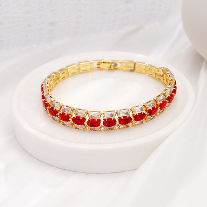 Red Crystal Gem Bracelet