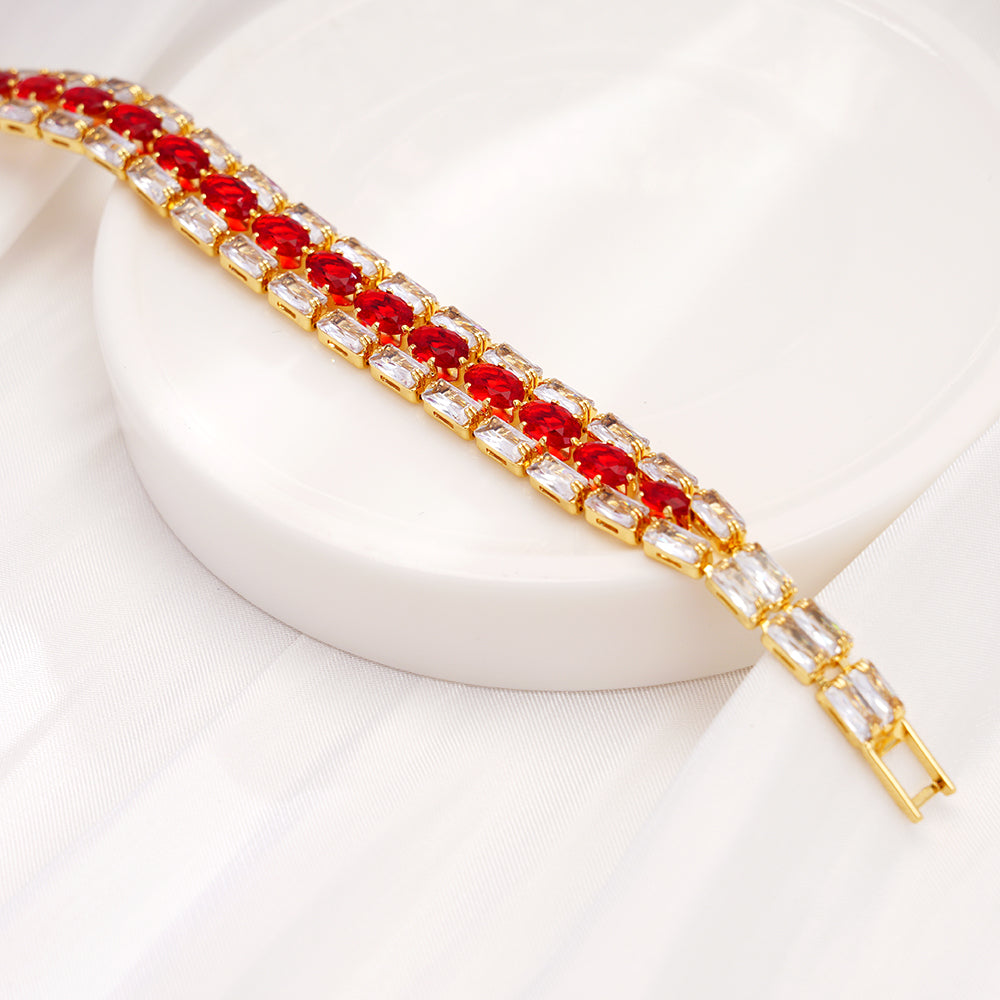Red Crystal Gem Bracelet