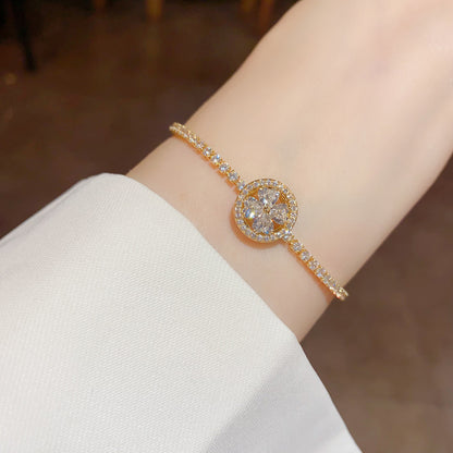 Spinning Four-Leaf Clover Love Bracelet