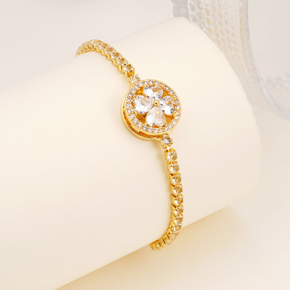 Spinning Four-Leaf Clover Love Bracelet