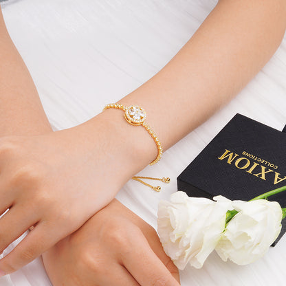 Spinning Four-Leaf Clover Love Bracelet