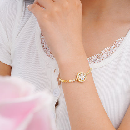 Spinning Four-Leaf Clover Love Bracelet