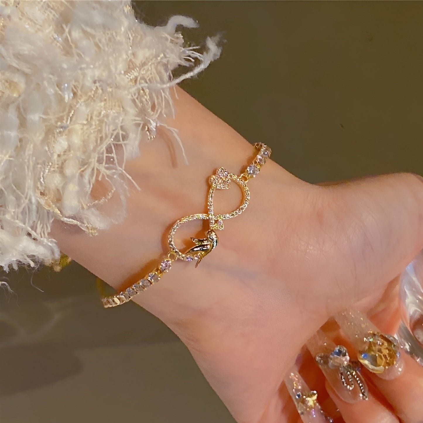 Golden Dove Infinity Love Bracelet