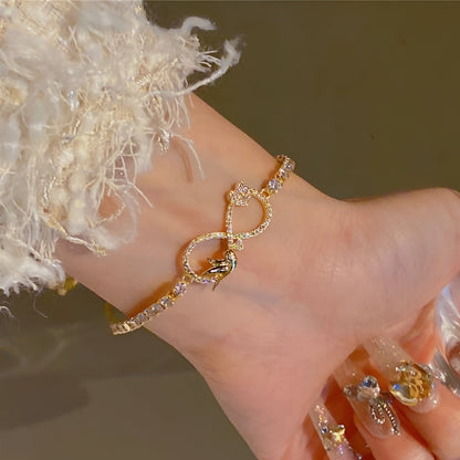 Golden Dove Infinity Love Bracelet