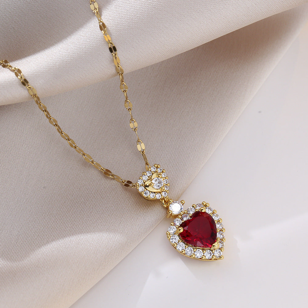 Royal Ruby Heart 18K Gold Necklace