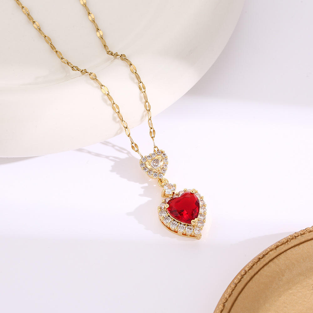 Royal Ruby Heart 18K Gold Necklace