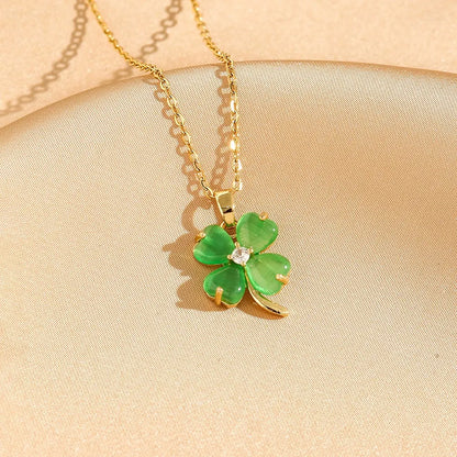 Jade Four-Leaf Clover Necklace