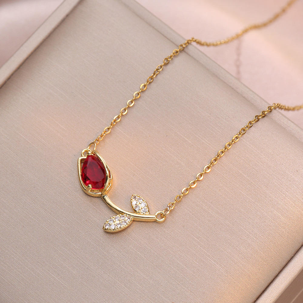 18K Gold Eternal Rose Necklace