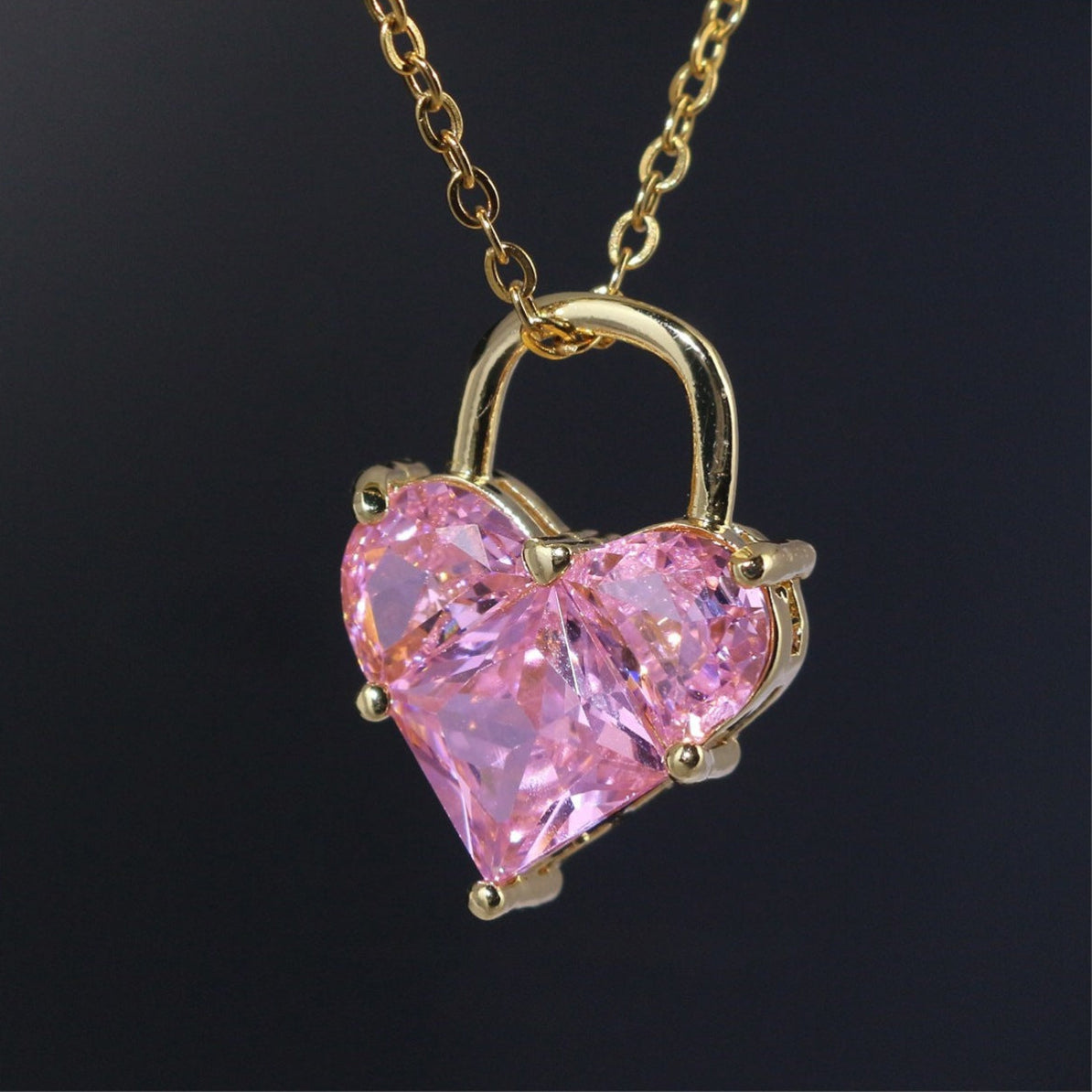 18K Gold Locked Heart Necklace