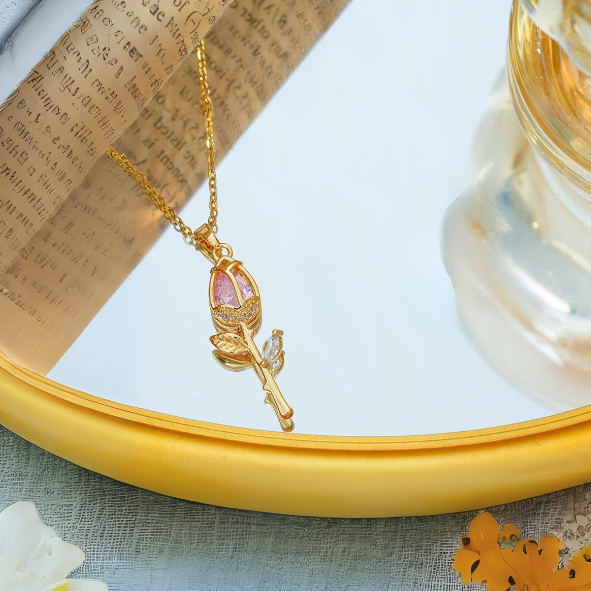 14K Gold Eternal Bloom Rose Necklace