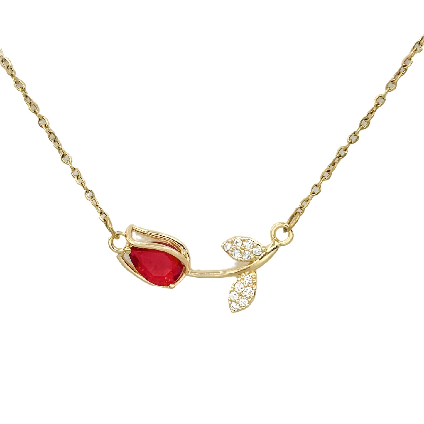 18K Gold Eternal Rose Necklace