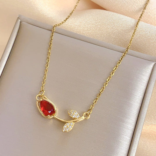 18K Gold Eternal Rose Necklace