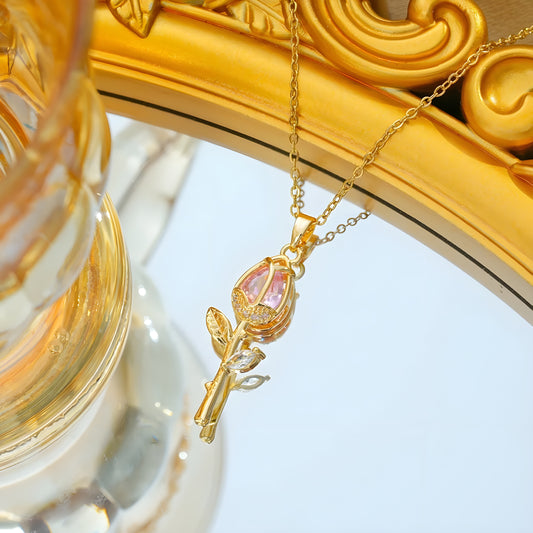 14K Gold Eternal Bloom Rose Necklace