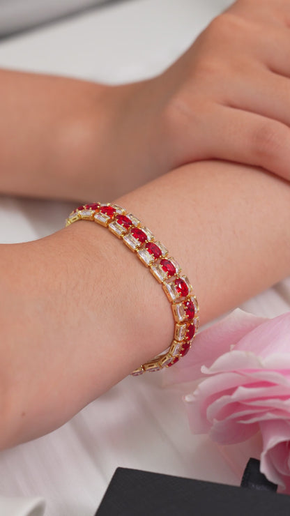 Red Crystal Gem Bracelet