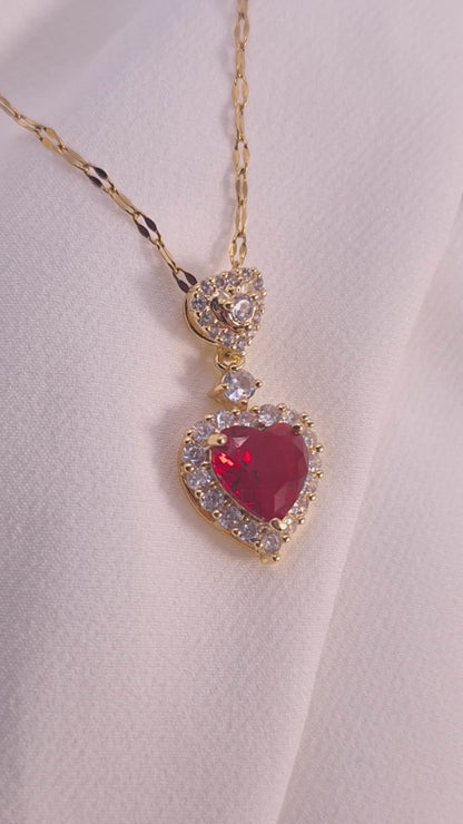 Royal Ruby Heart Necklace