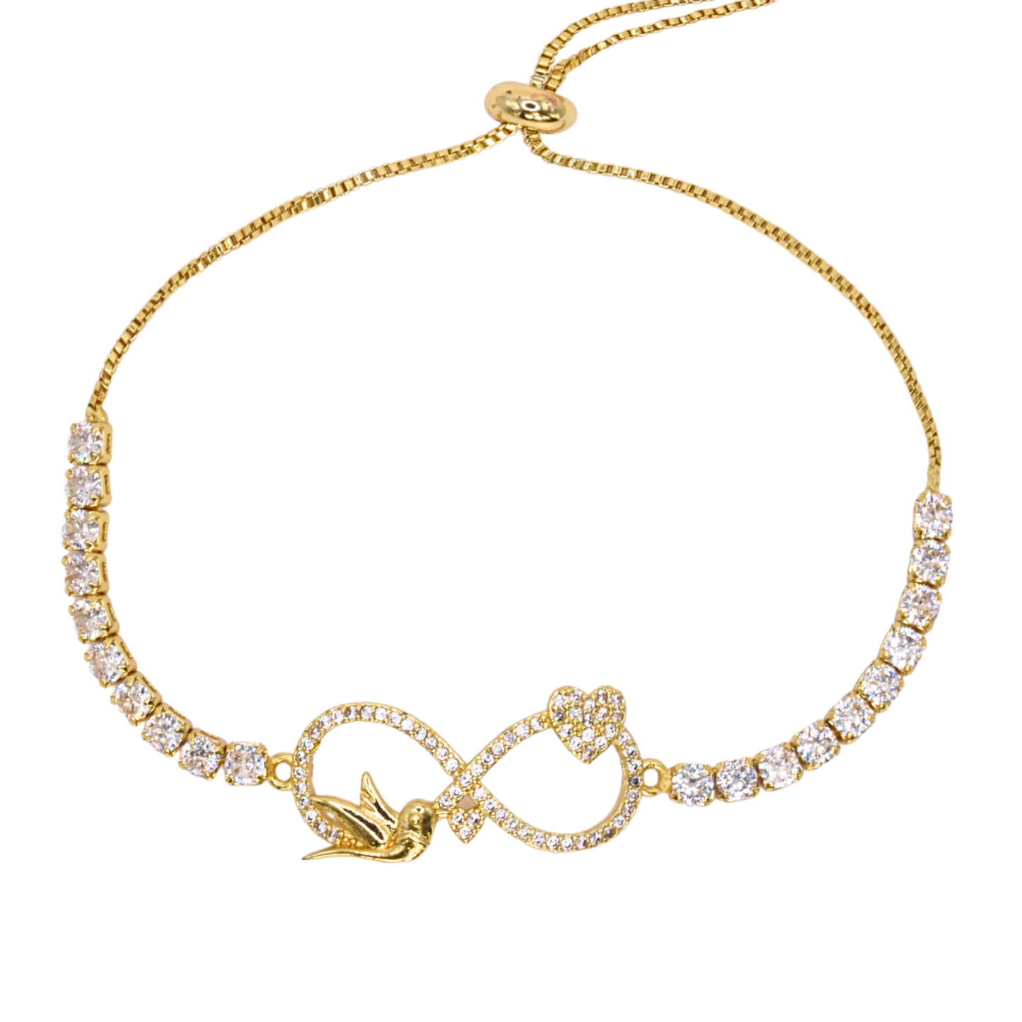 Golden Dove Infinity Love Bracelet