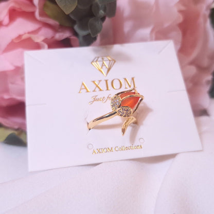 Carnelian Rose Gemstone Ring